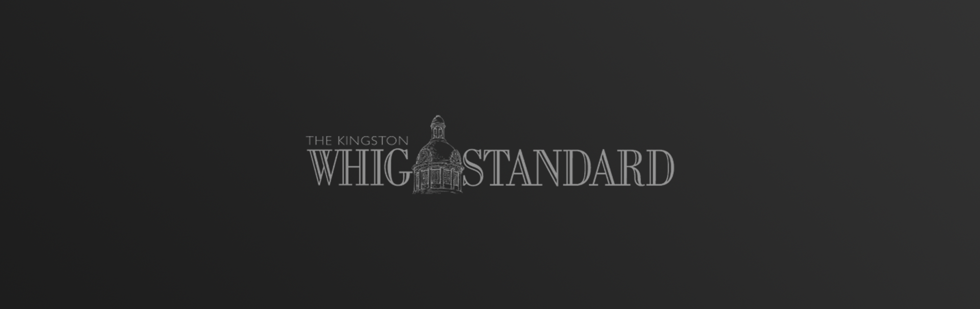 The Kingston Whig Standard logo on dark gradient background