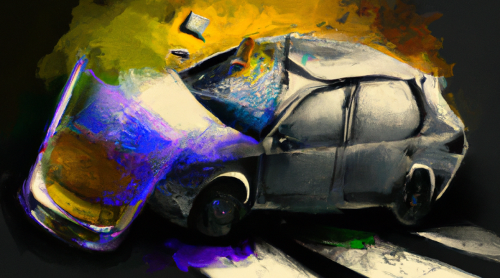digital art car crash with alcohol
