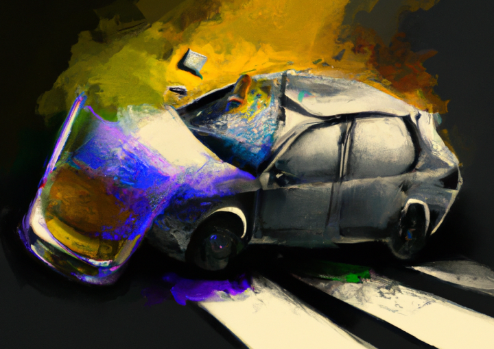 digital art car crash with alcohol
