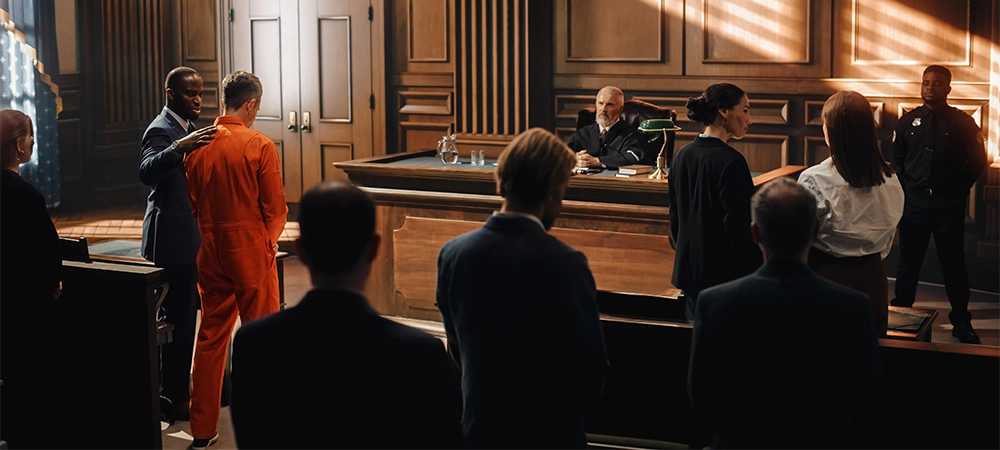 court of law and justice trial