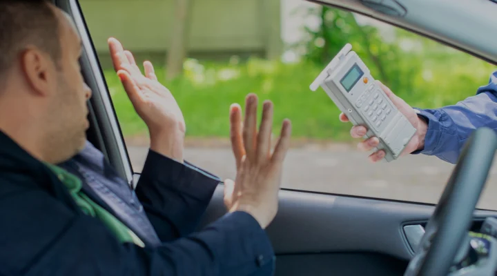 Driver due to being subject to test for alcohol content with use of breathalyzer